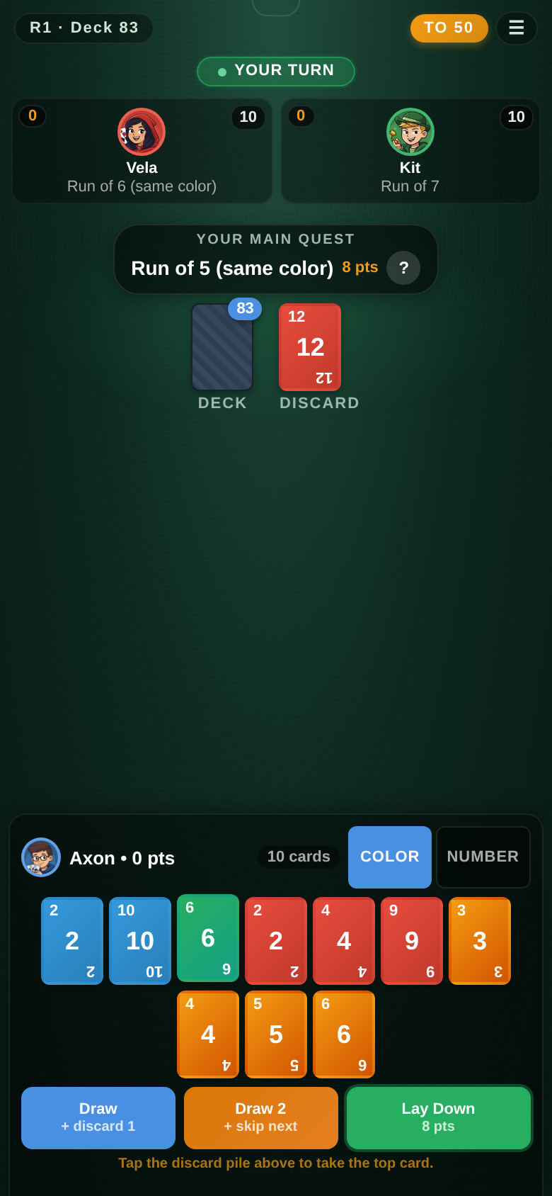 Cascade Cards - Quest & Hand
