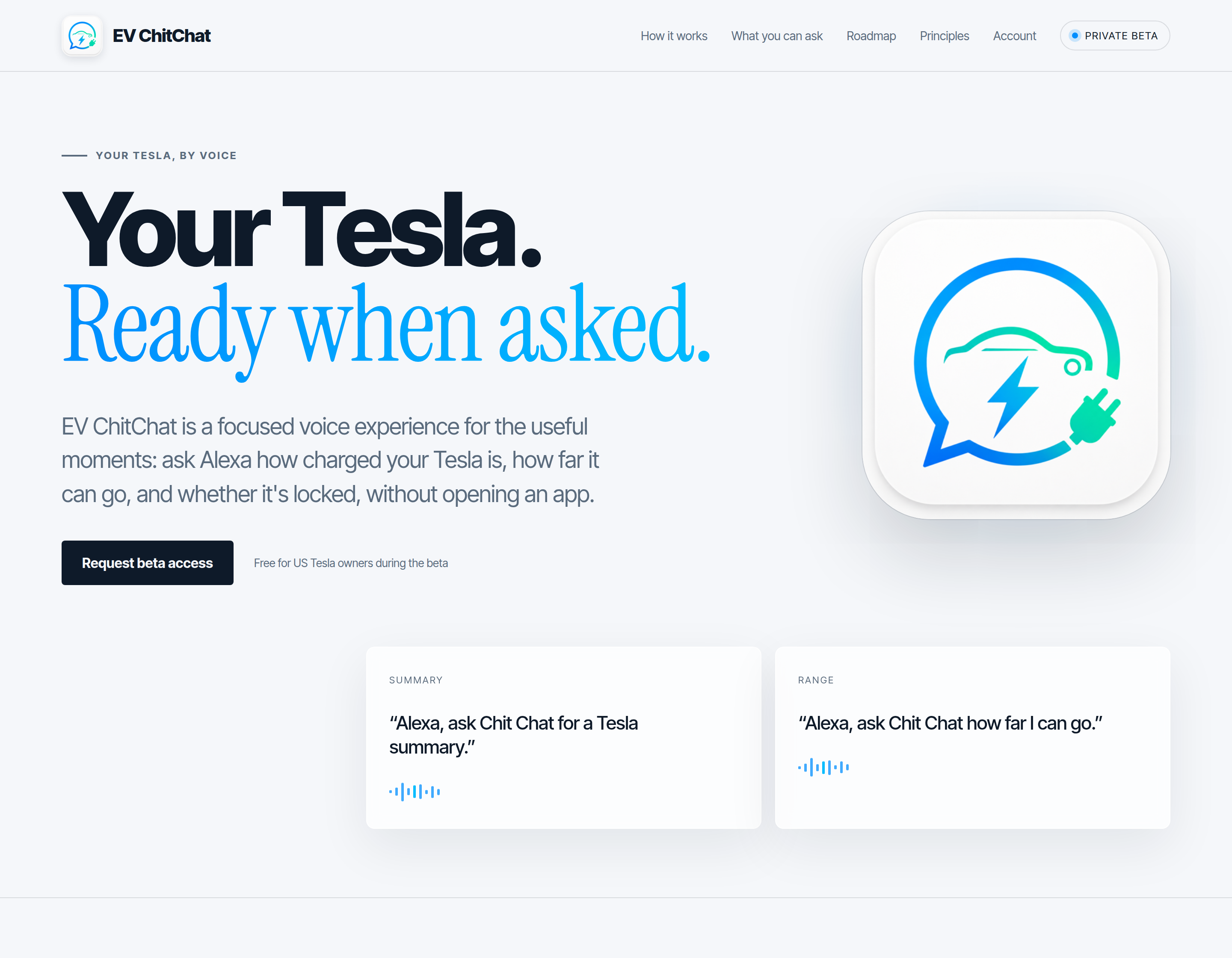 EV ChitChat - Your Tesla, by Voice